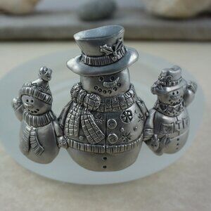 Seagull Pewter Pillar Candle Holder 2000 Christmas Snowmen